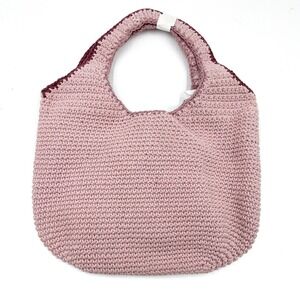 Madewell Crochet Shopper Bag Knit Tote Wisteria Pink Handbag Purse